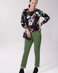 Black Rose Viscose Jersey Knit Top Corfu Jeans