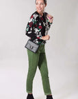 Black Rose Viscose Jersey Knit Top Corfu Jeans