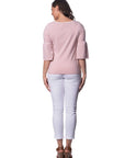 Blossom Stretch Cotton Peplum Sleeve Top Corfu Easy Living