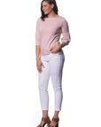 Blossom Stretch Cotton Peplum Sleeve Top Corfu Easy Living