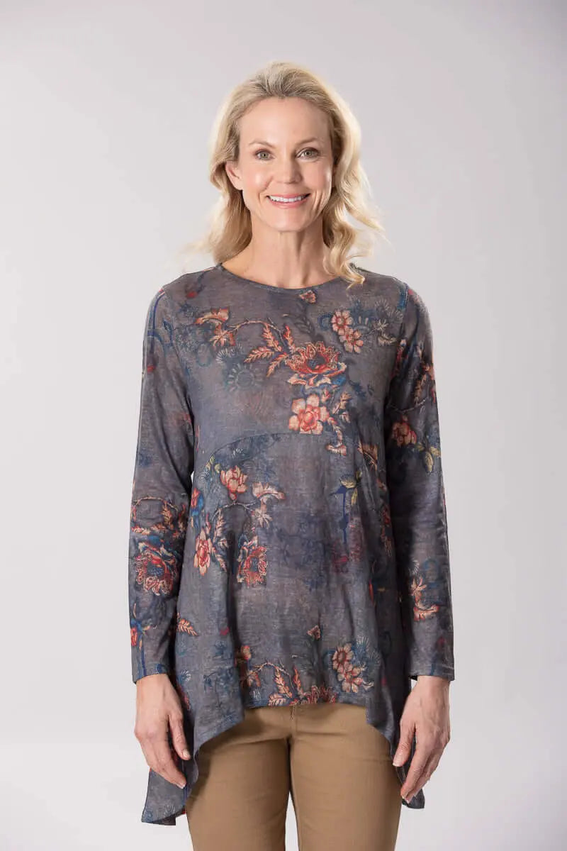 Grey hot sale floral jumper