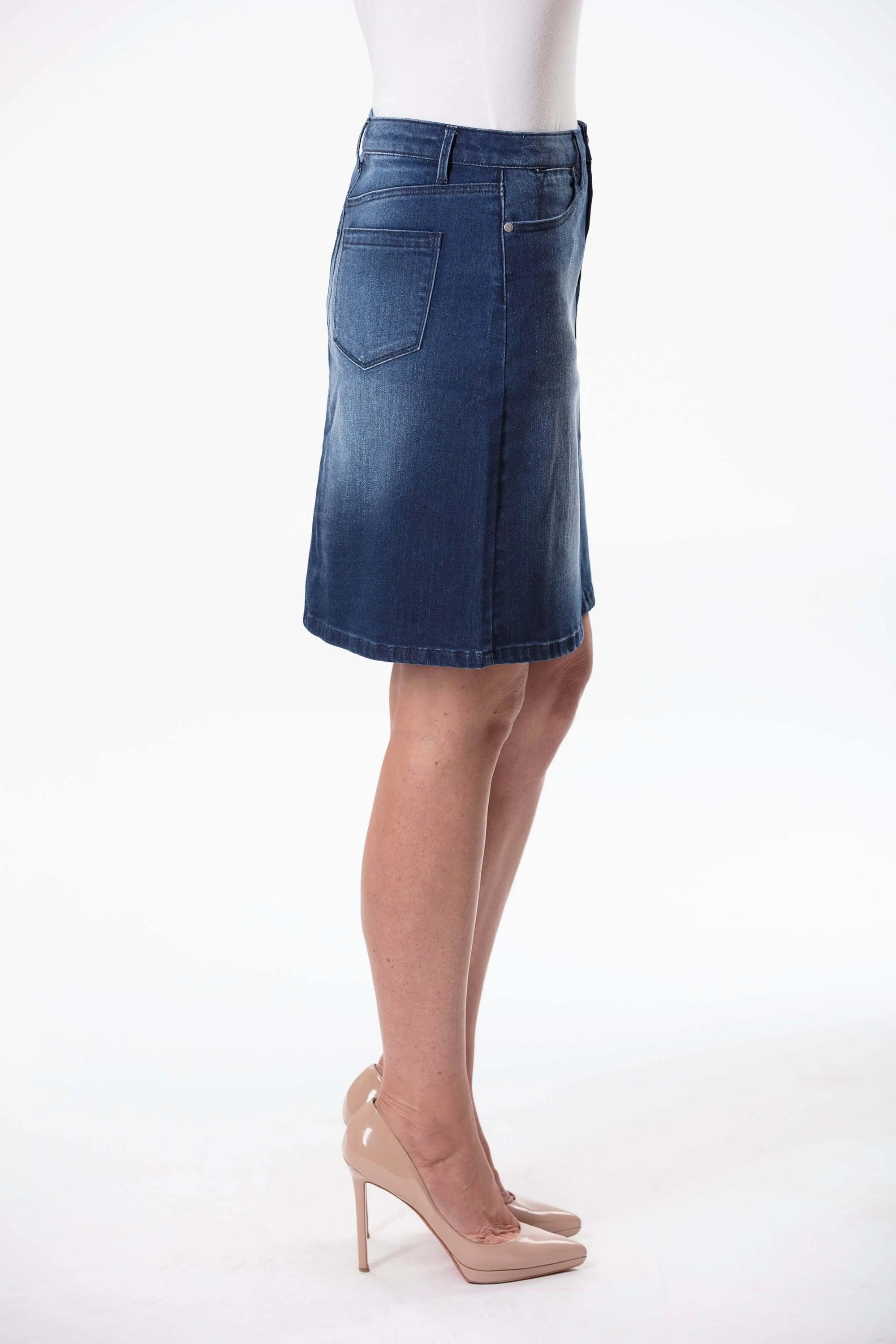 Clara French Blue Denim Skirt W04B5198 Corfu Jeans