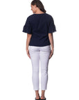 Indigo Crinkle Peplum Top Corfu Easy Living