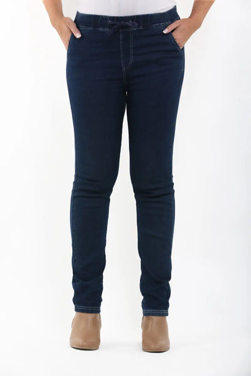 Indigo Night Elasticated Drawstring Stretch Denim Jeans (Copy) Corfu Jeans