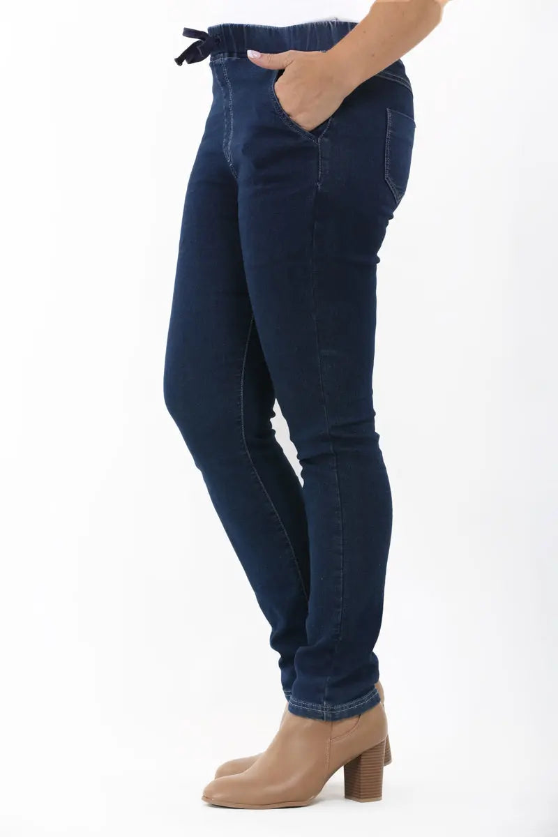 Indigo Night Elasticated Drawstring Stretch Denim Jeans (Copy) Corfu Jeans
