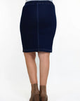 Indigo Night Stretch Denim Skirt with Pockets Corfu Jeans
