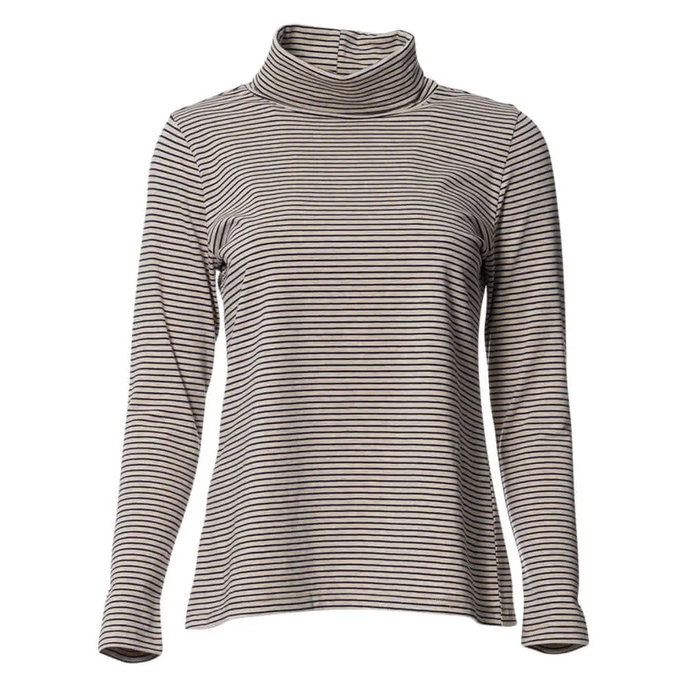 W2048237 Ink Cotton Year Dyed Stripe 150G Turtleneck W2048237