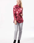 Raspberry High Neck Long Sleeve Top Corfu Easy Living