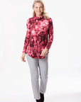 Raspberry High Neck Long Sleeve Top Corfu Easy Living