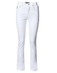 Straight Leg White Stretch Denim Jeans W04B1006 Corfu Jeans