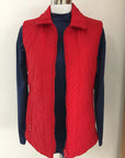 W2167637 Red Quilted Vest Corfu Jeans