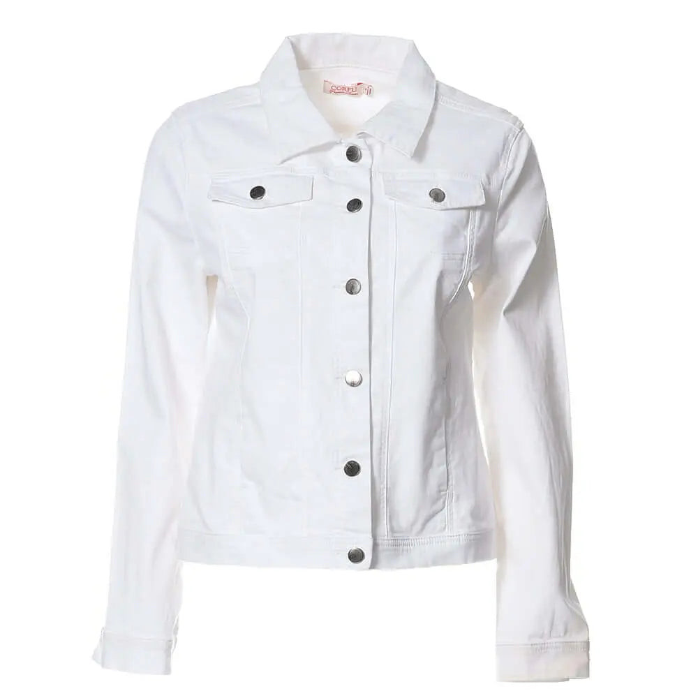 White Stretch Denim Jacket Corfu Easy Living