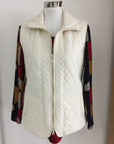 White Vanilla Quilted Vest Corfu Jeans