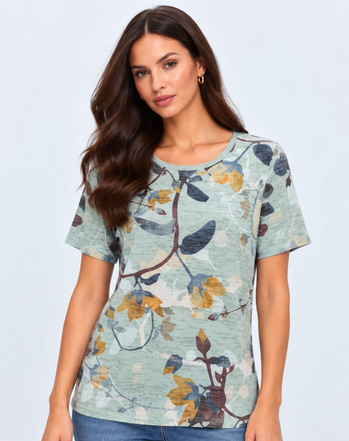 Spring Veil Viscose Burnout Jersey Top Corfu Jeans