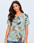 Spring Veil Viscose Burnout Jersey Top Corfu Jeans