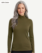 Essential Cotton Long Sleeve Turtleneck - Forest Night