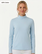 Essential Cotton Long Sleeve Turtleneck - Chambray