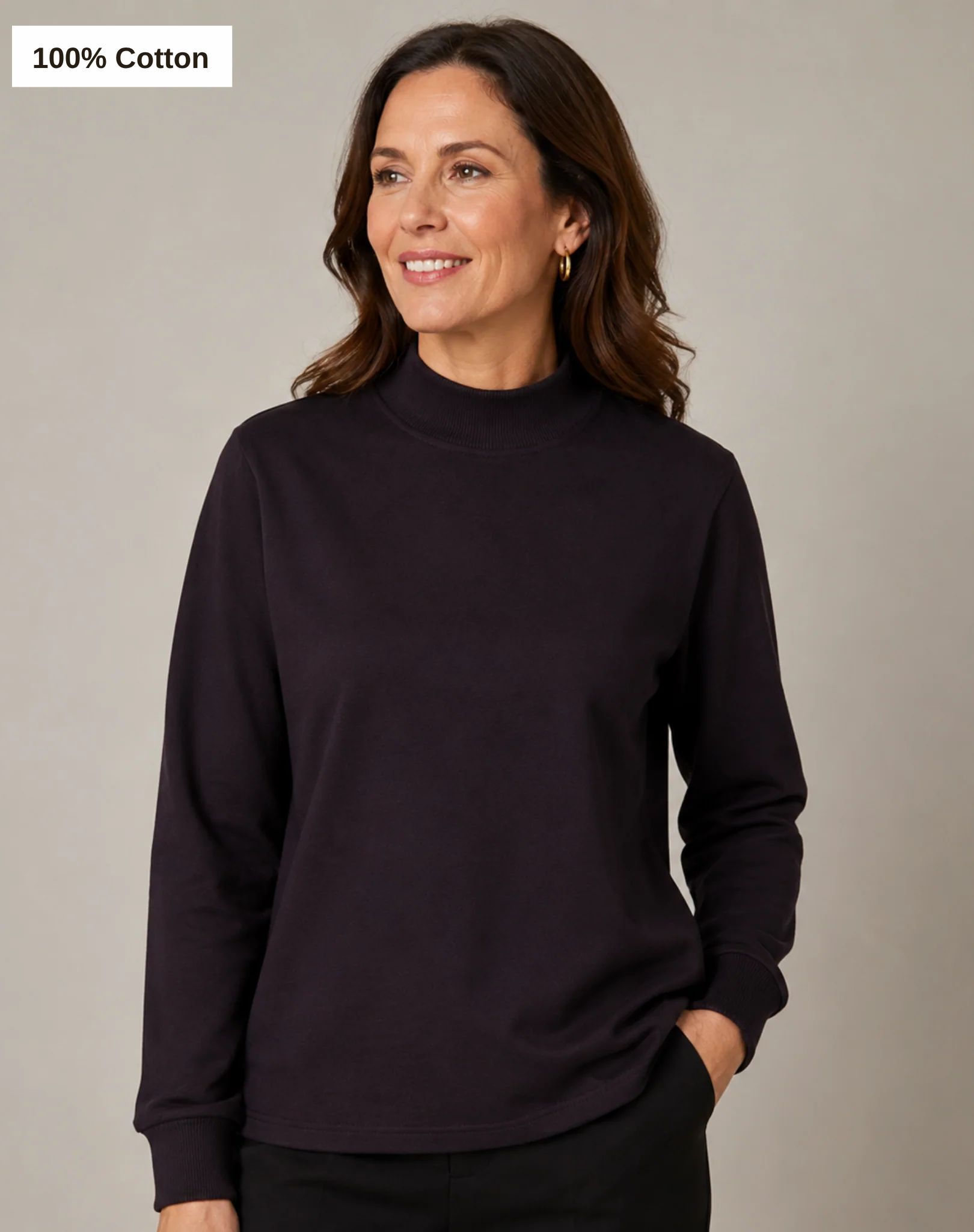 Essential Cotton Long Sleeve - Ink Corfu Jeans