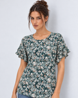Sage Printed Knit Jersey Top Corfu Jeans
