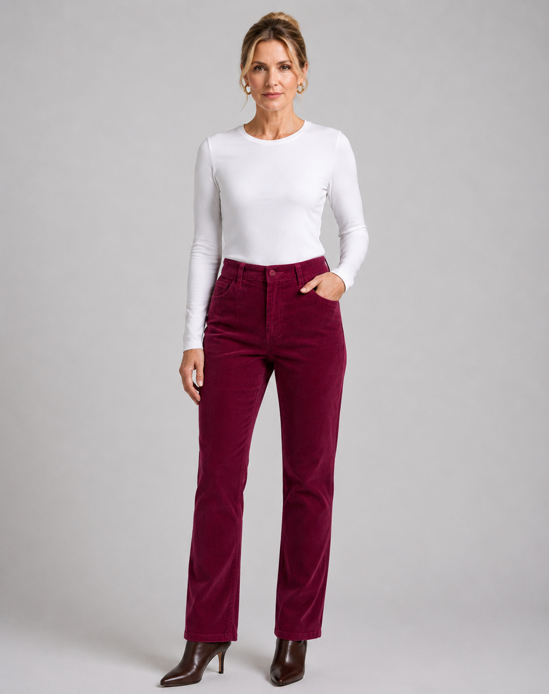 Pomegranate 16W Stretch Cord Pants Corfu Jeans