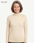 Essential Cotton Long Sleeve Turtleneck - Vanilla