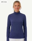 Essential Cotton Long Sleeve Turtleneck - Admiral Corfu Jeans