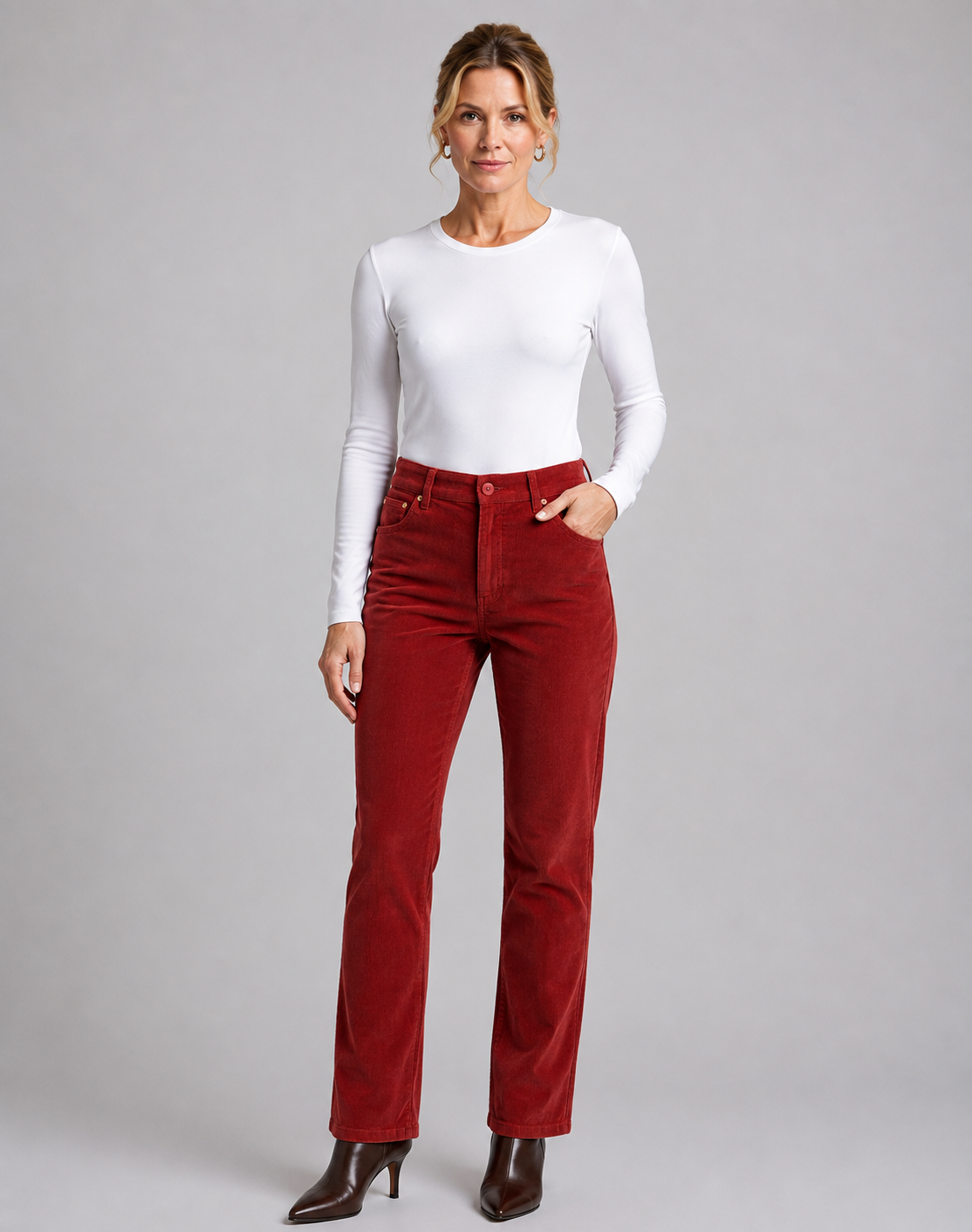Rust 16W Stretch Cord Pants Corfu Jeans