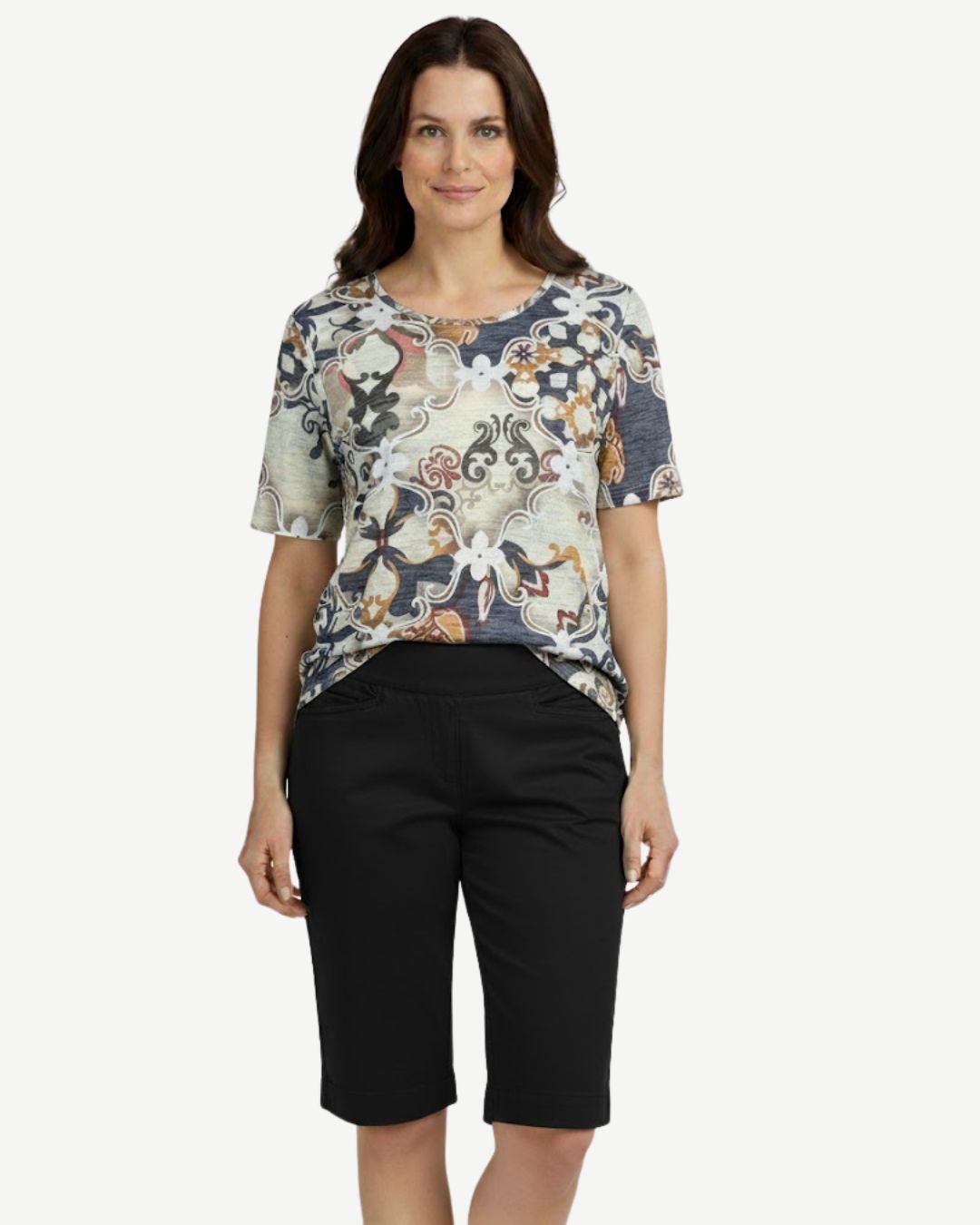 Marrakech Viscose Burnout Jersey Top Corfu Jeans