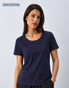 Indigo Pima Cotton T-Shirt – 100% Cotton Crew Neck Tee