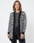White and Black Zebra Longline Cardigan Corfu Jeans