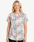 Breeze Leaf Burnout Jersey Print Top Corfu Jeans