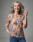 BLOOMING BLUE PAPER PRINT KNIT Corfu Jeans