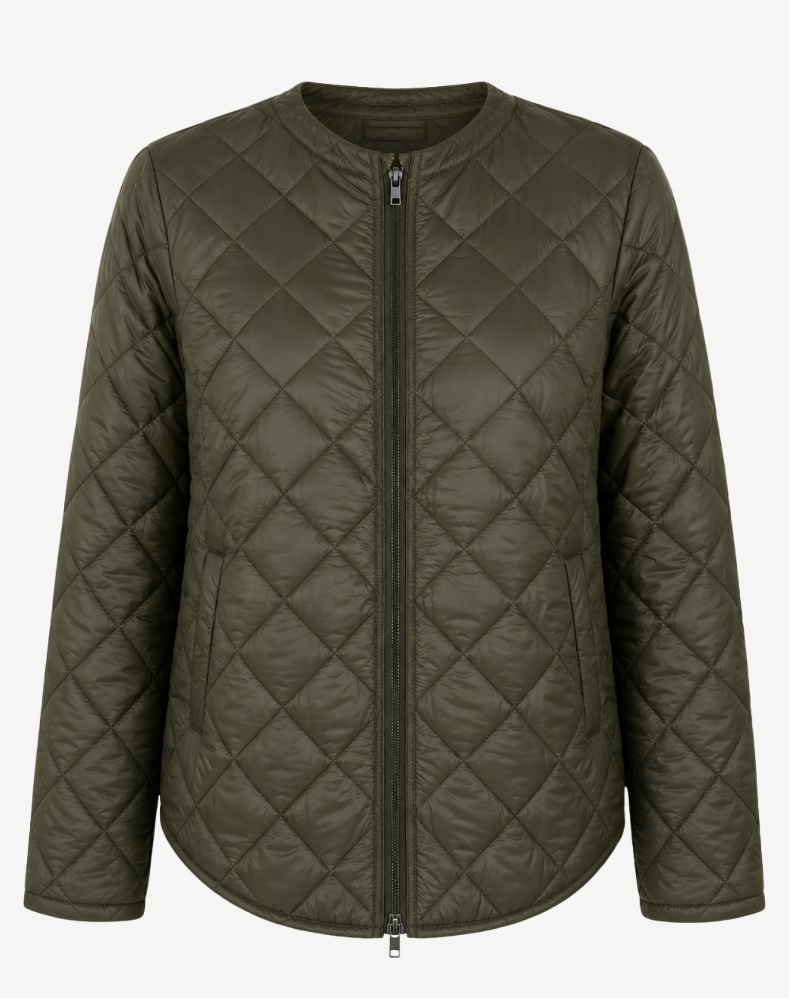 Deep Olive Quilted Long Sleeve Jacket Corfu Jeans