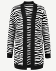 White and Black Zebra Longline Cardigan Corfu Jeans