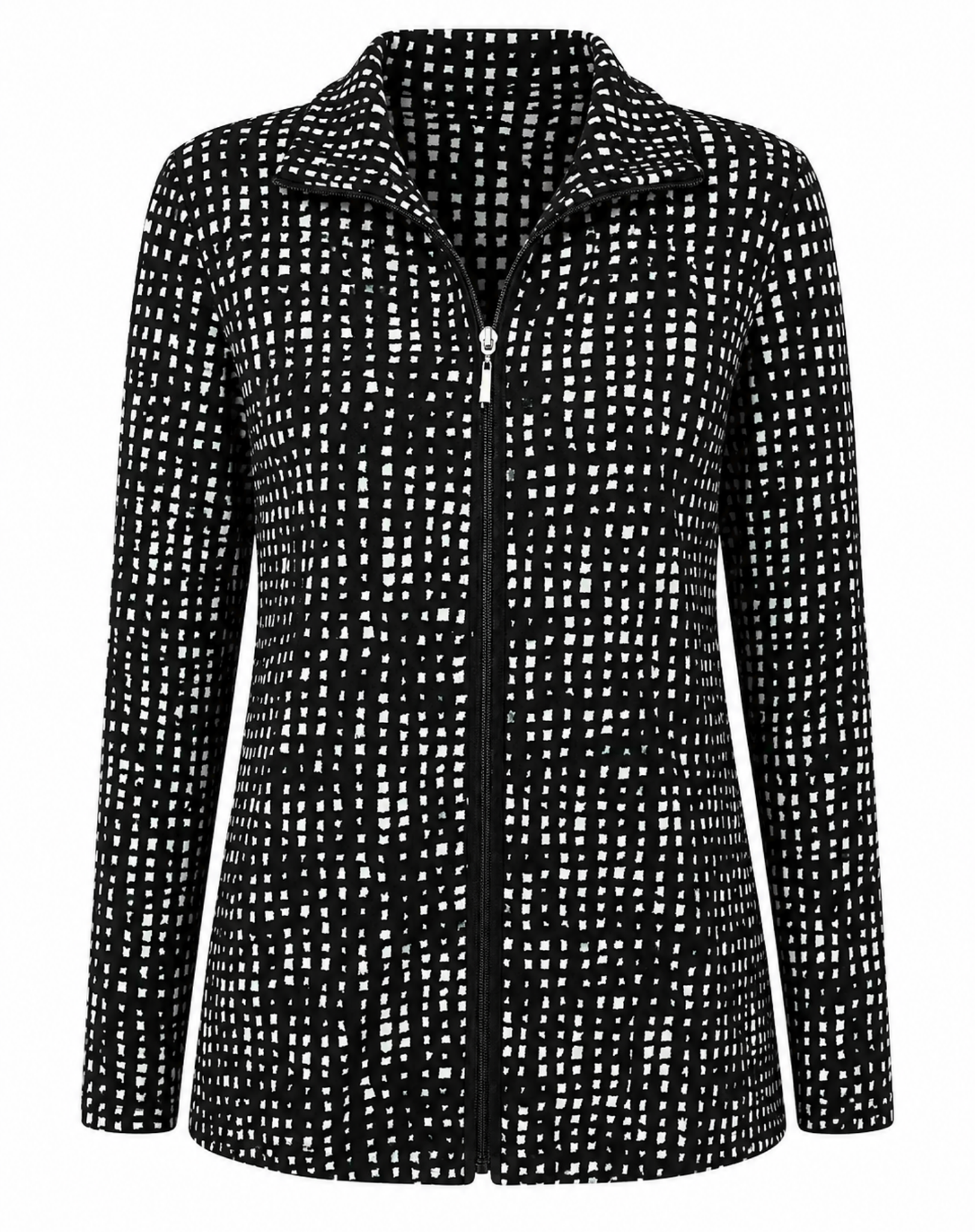 Black and White Long Sleeve Zip Jacket Corfu Jeans