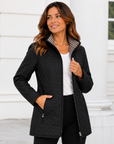 Black Brown Long Length Quilted Jacket Corfu Jeans