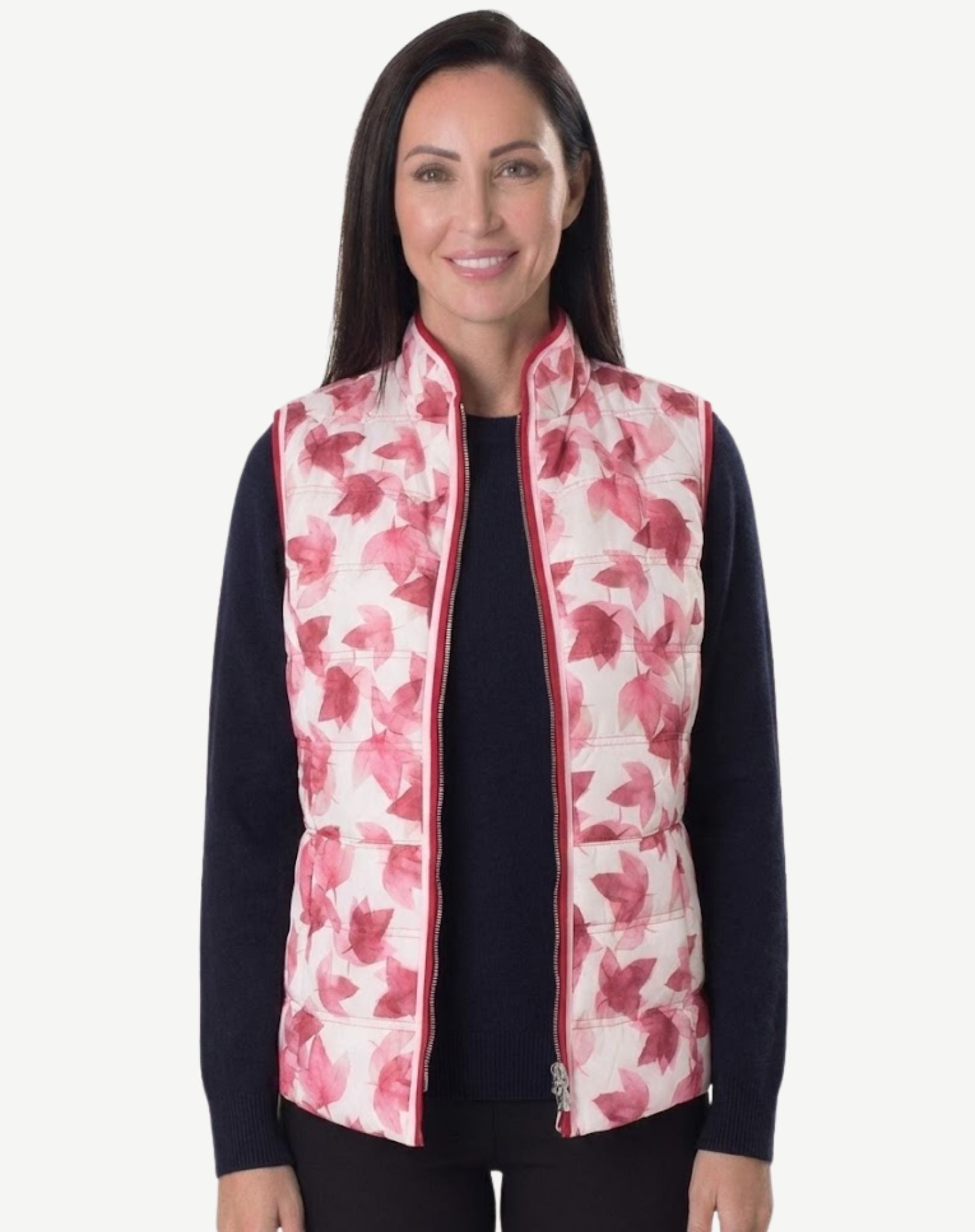 Autumn Leaves Pink Quilted Vest Corfu Jeans