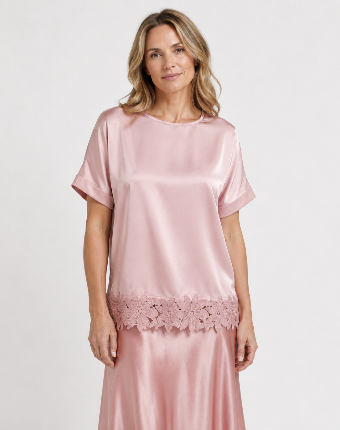 Rosewater Lace Trim Top Corfu Jeans