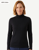Essential Cotton Long Sleeve Turtleneck - Black