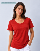 Copper Clay 100% Cotton Bamboo Crew Neck Tee