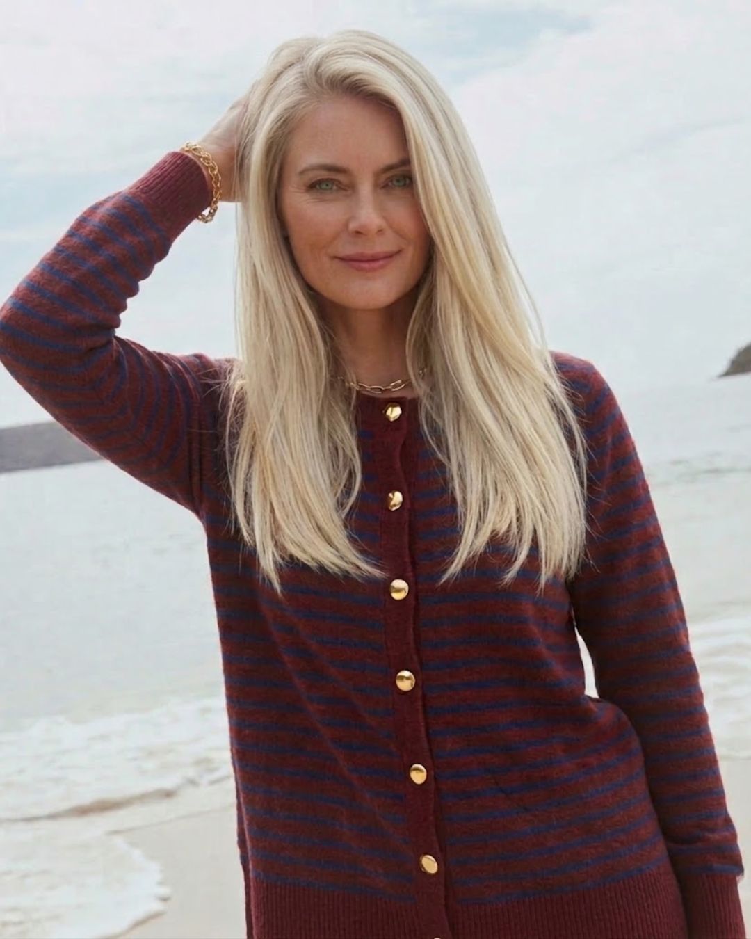 Mulberry Navy Striped Knit Cardigan Corfu Jeans