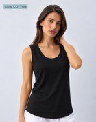 Black Pima Cotton Tank Top – 100% Cotton