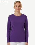 Essential Cotton Long Sleeve Tee - Eggplant Corfu Jeans