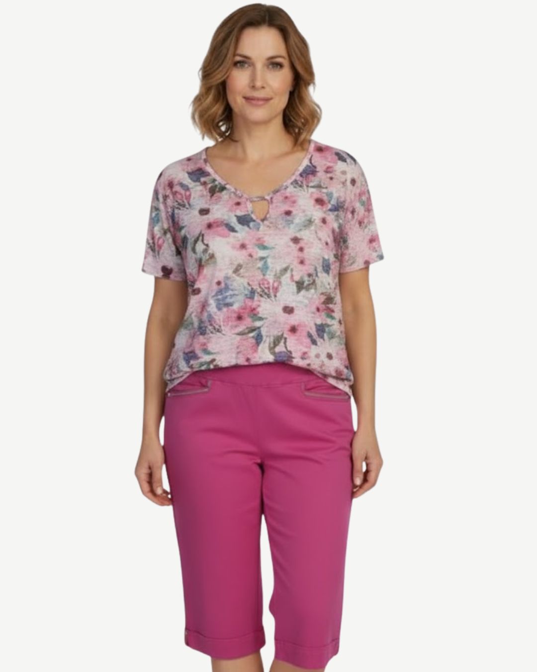 Softly Swaying Cotton Rich Burnout Jersey Top Corfu Jeans