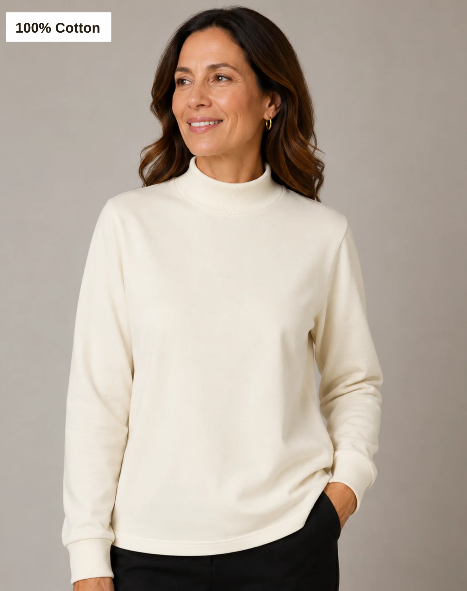 Essential Cotton Long Sleeve - Vanilla Corfu Jeans