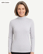 Essential Cotton Long Sleeve Turtleneck - Snow