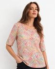Festival Fever Cotton Rich Burnout Jersey Top Corfu Jeans