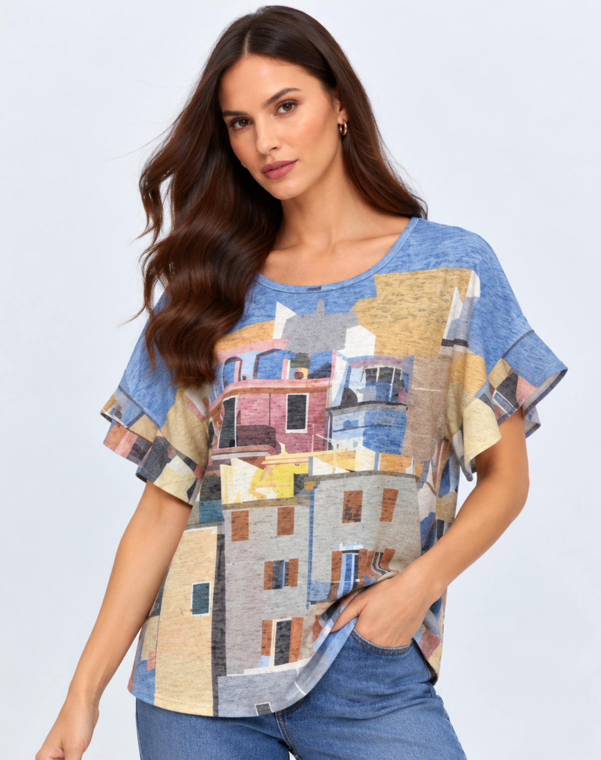 Terra Tones Summer Burnout Top Corfu Jeans