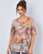 Palm Prowl Cotton Rich Burnout Jersey Top