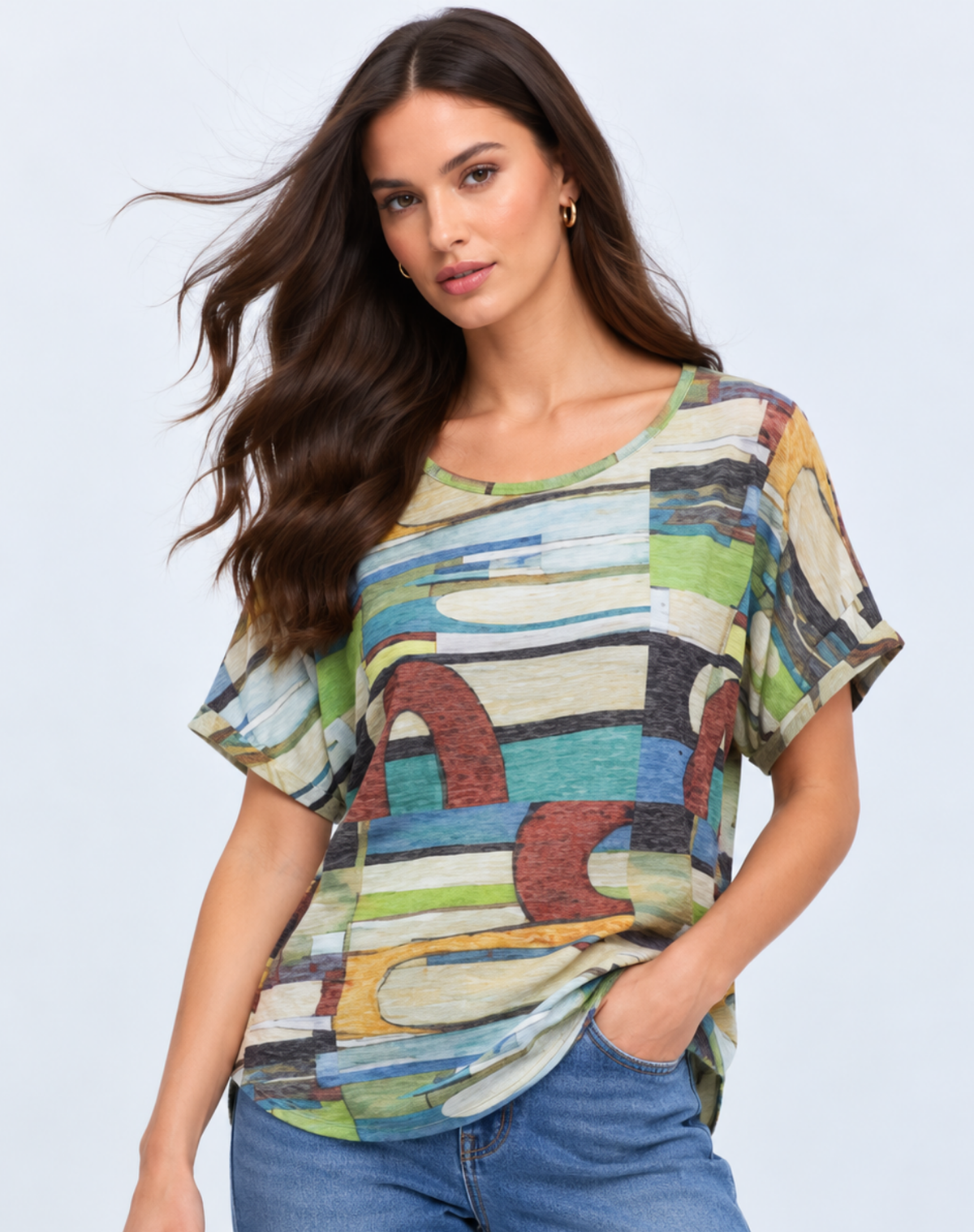 Organic Lines Summer Burnout Top Corfu Jeans